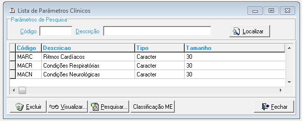Parâmetros Clínicos