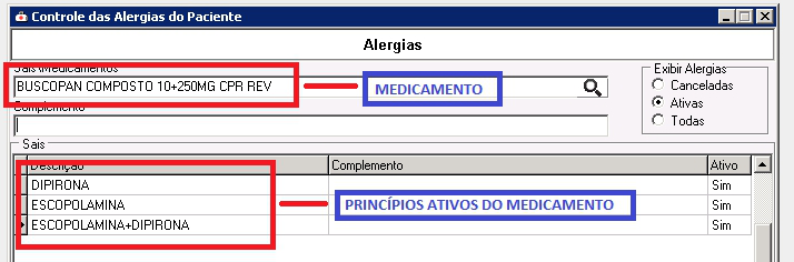 Visualização de Alergias