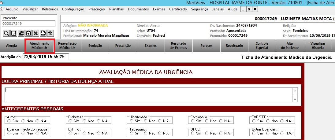 Formulário Atendimento Médico