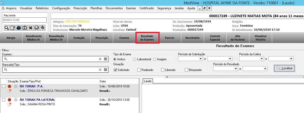 Resultado de Exames