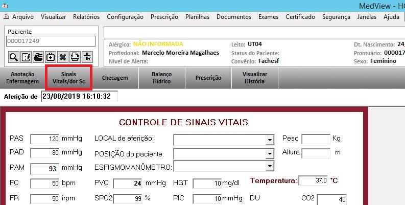 Formulário de Sinais Vitais